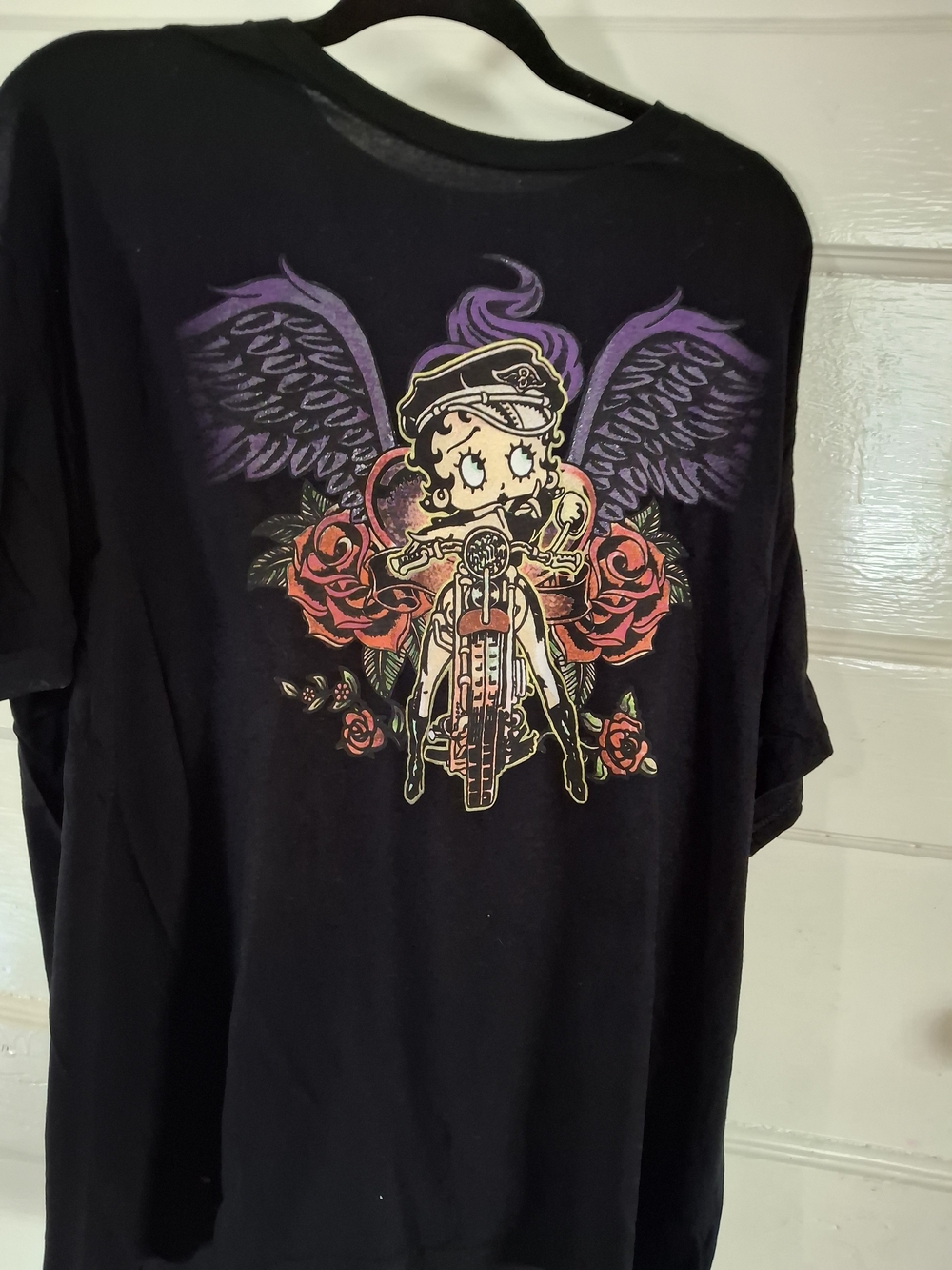 Betty Boop Biker Angel Graphic T-Shirt Black XL (MIS 550)
